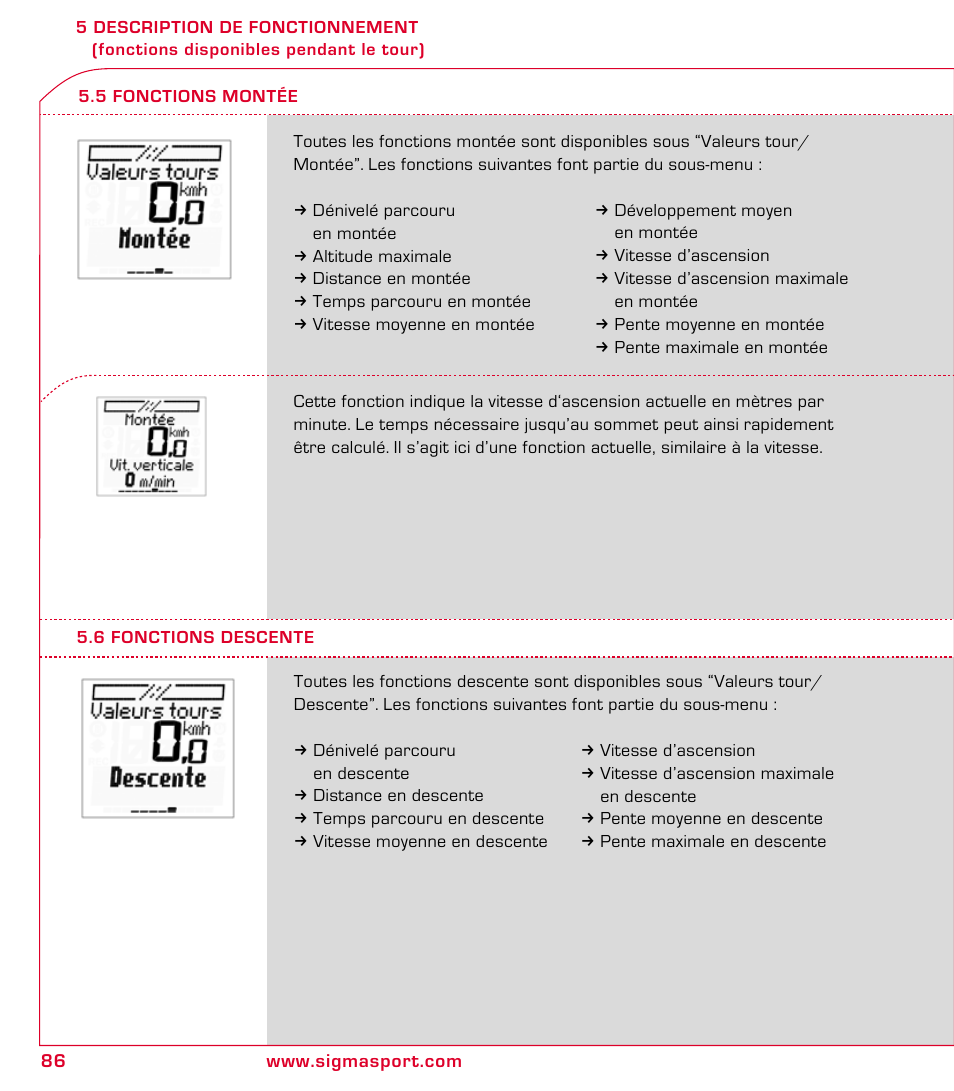 SIGMA ROX 8.1 User Manual | Page 86 / 172