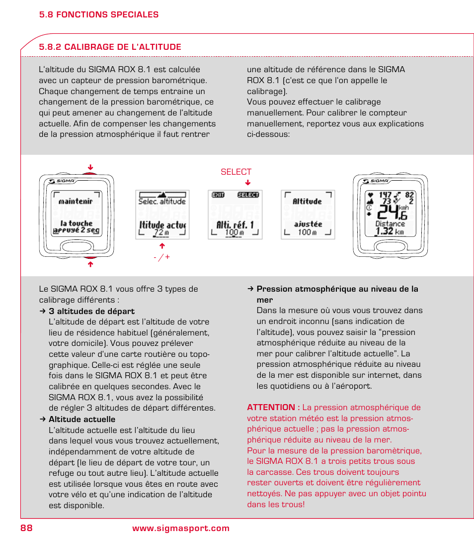 SIGMA ROX 8.1 User Manual | Page 88 / 172