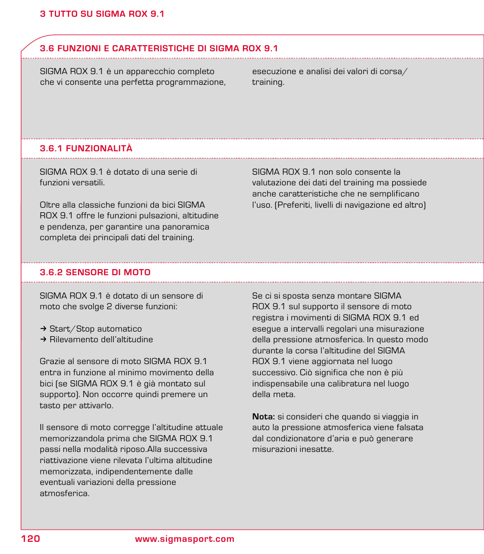 SIGMA ROX 9.1 User Manual | Page 120 / 184