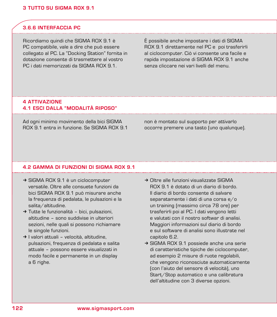 SIGMA ROX 9.1 User Manual | Page 122 / 184