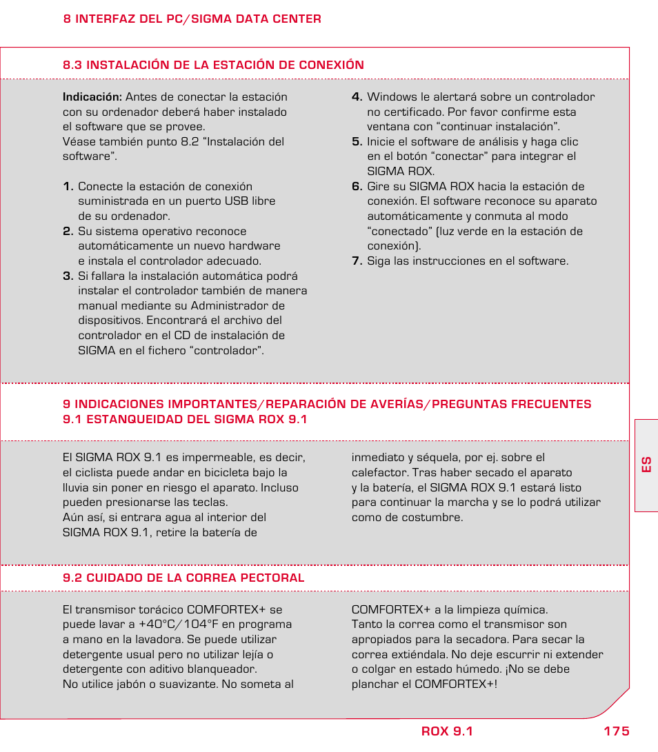 SIGMA ROX 9.1 User Manual | Page 175 / 184