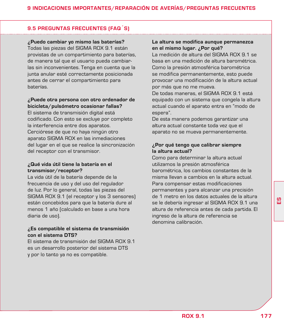 SIGMA ROX 9.1 User Manual | Page 177 / 184