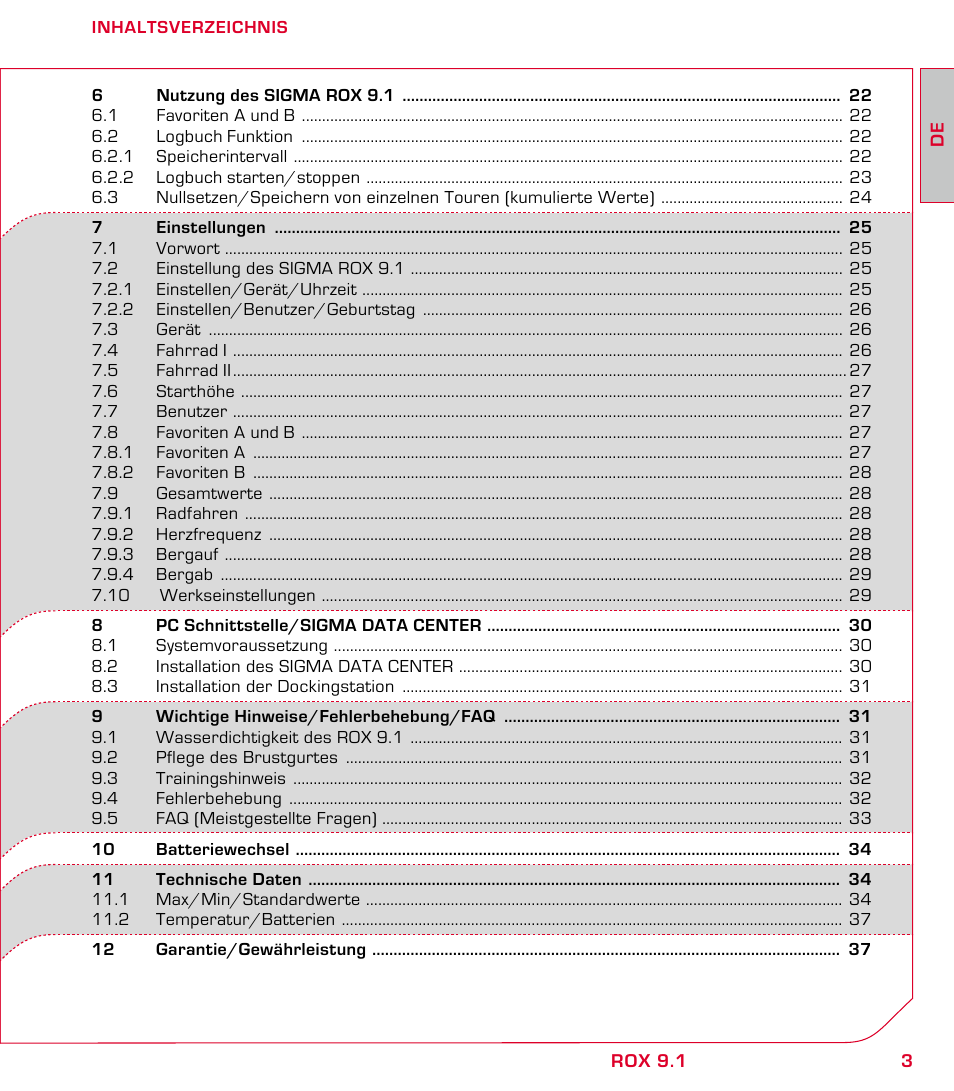 SIGMA ROX 9.1 User Manual | Page 3 / 184