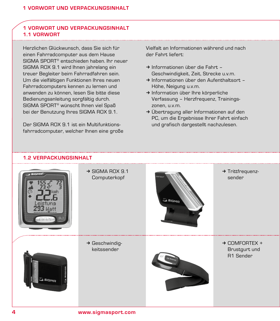 SIGMA ROX 9.1 User Manual | Page 4 / 184