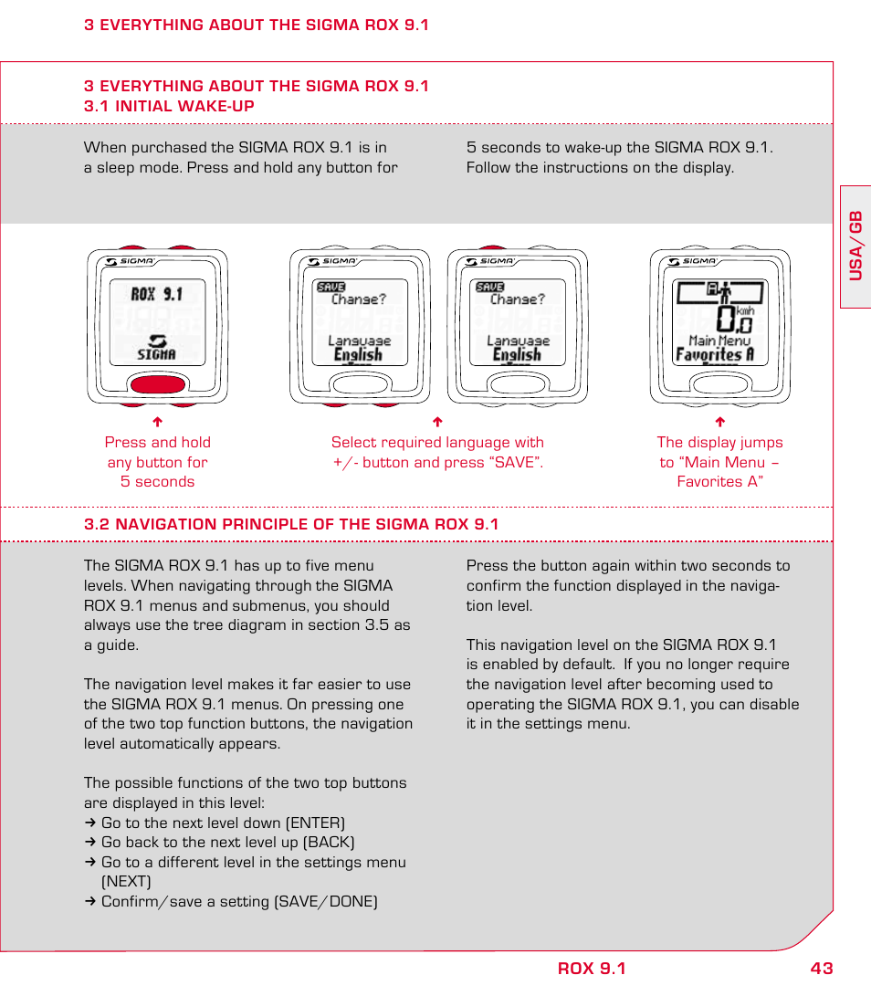 SIGMA ROX 9.1 User Manual | Page 43 / 184