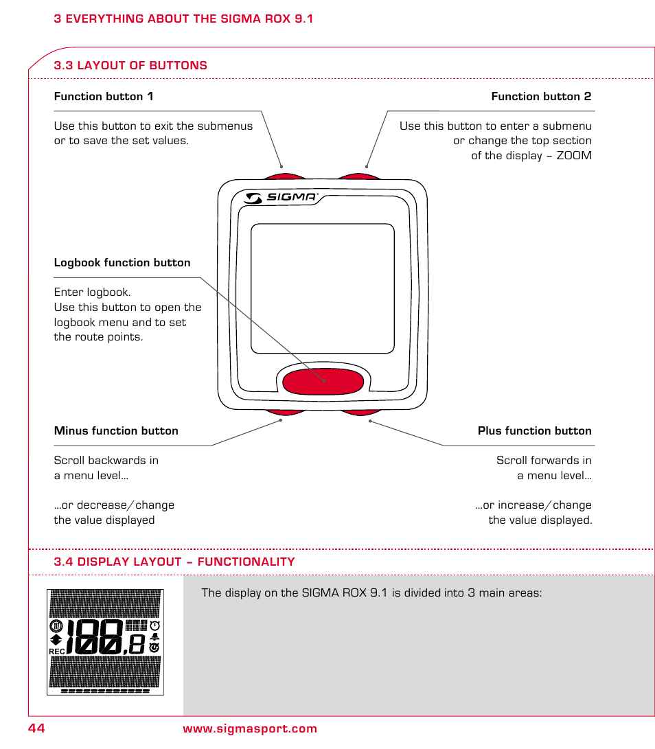 SIGMA ROX 9.1 User Manual | Page 44 / 184
