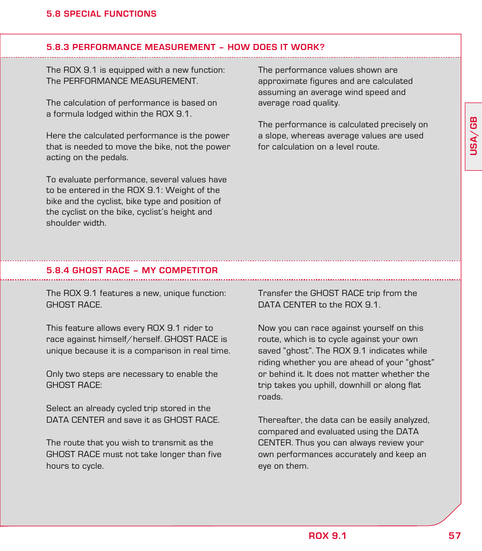 SIGMA ROX 9.1 User Manual | Page 57 / 184