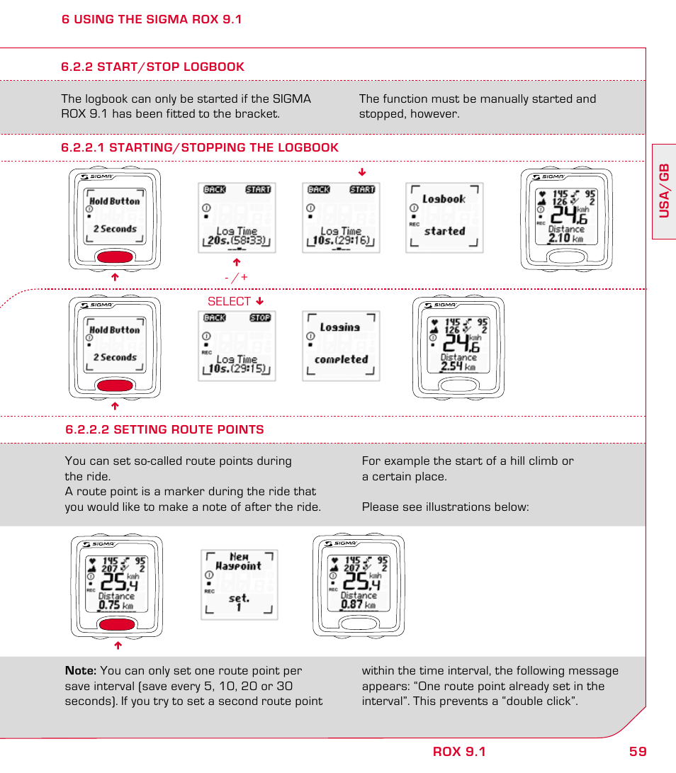 SIGMA ROX 9.1 User Manual | Page 59 / 184