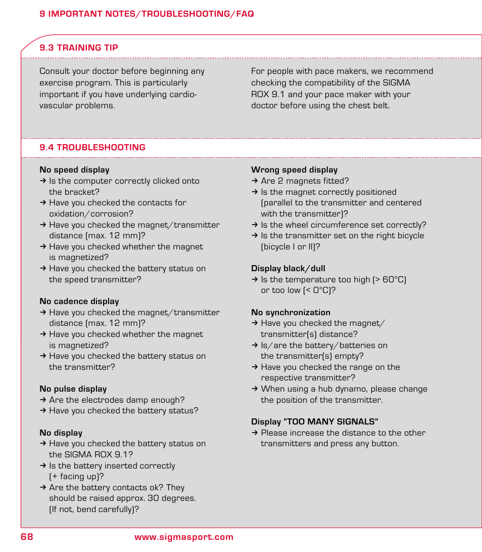 SIGMA ROX 9.1 User Manual | Page 68 / 184