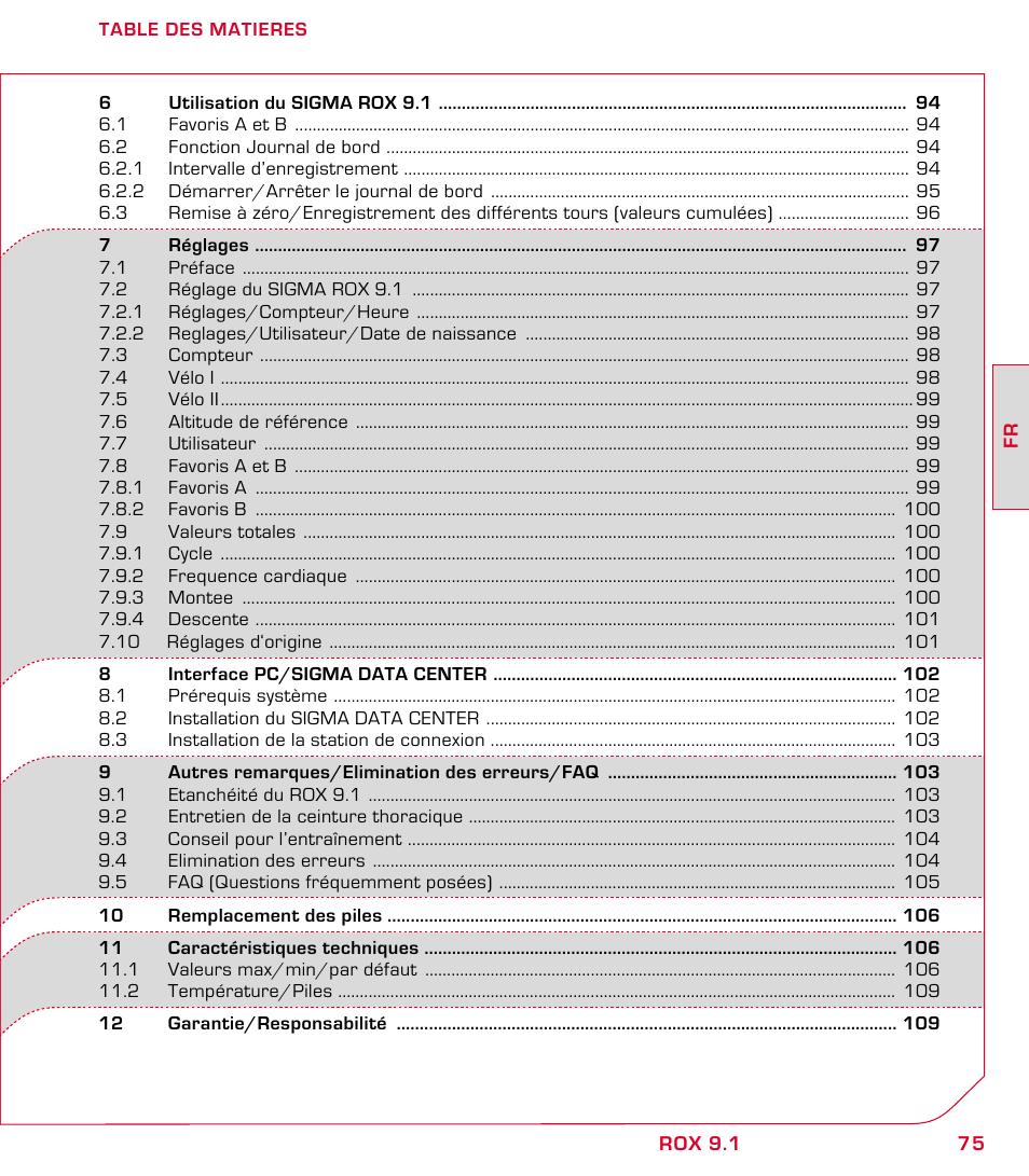 SIGMA ROX 9.1 User Manual | Page 75 / 184