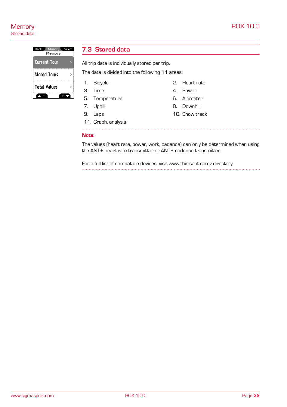 SIGMA ROX 10.0 GPS User Manual | Page 32 / 60