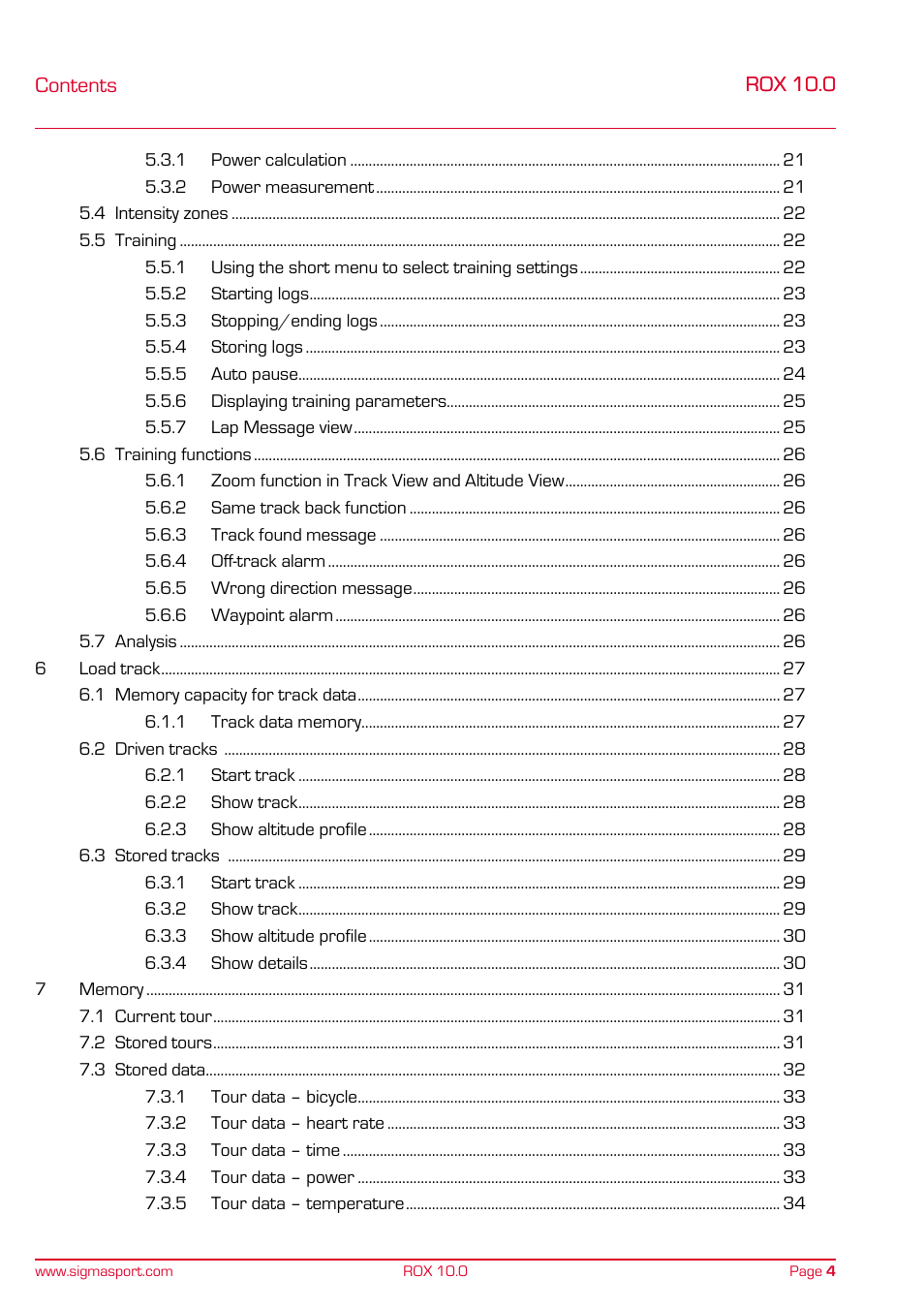 SIGMA ROX 10.0 GPS User Manual | Page 4 / 60