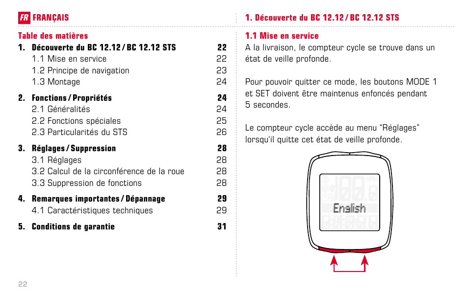 SIGMA BC 12.12 STS User Manual | Page 22 / 124