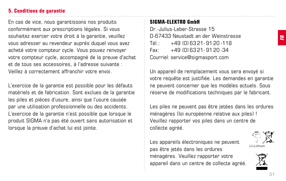SIGMA BC 12.12 STS User Manual | Page 31 / 124