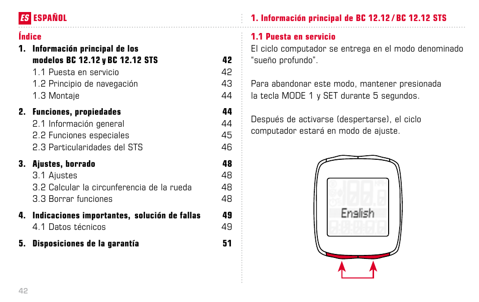 SIGMA BC 12.12 STS User Manual | Page 42 / 124