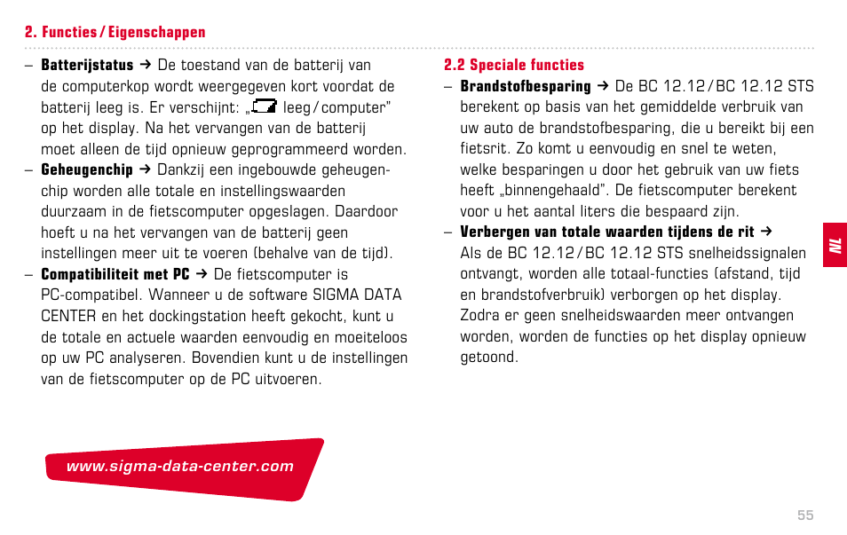 SIGMA BC 12.12 STS User Manual | Page 55 / 124