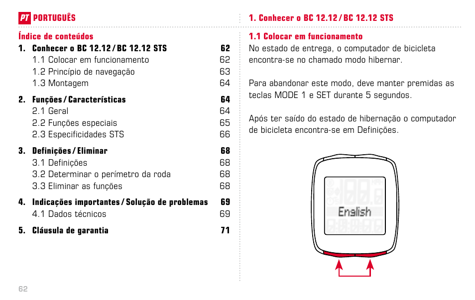 SIGMA BC 12.12 STS User Manual | Page 62 / 124