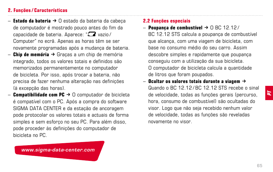 SIGMA BC 12.12 STS User Manual | Page 65 / 124