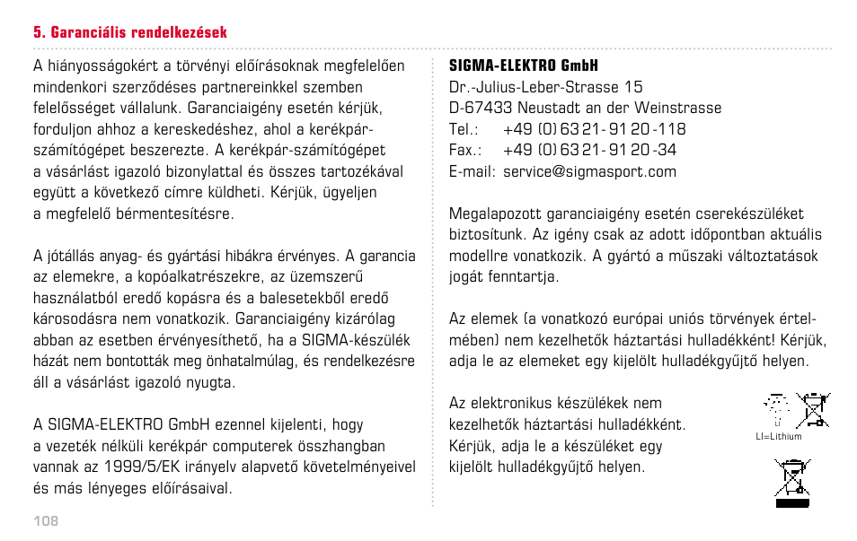 SIGMA BC 14.12 STS ALTI User Manual | Page 108 / 148