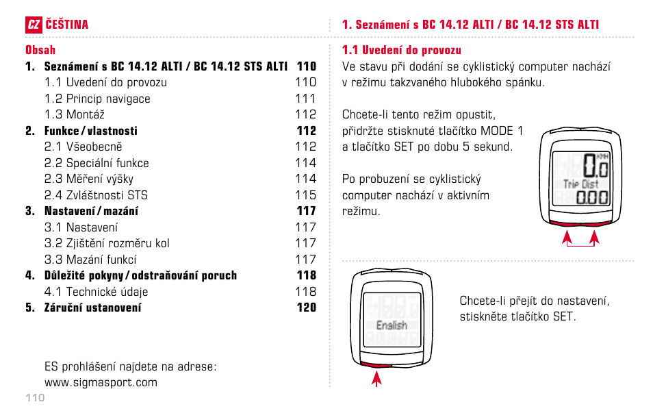 SIGMA BC 14.12 STS ALTI User Manual | Page 110 / 148