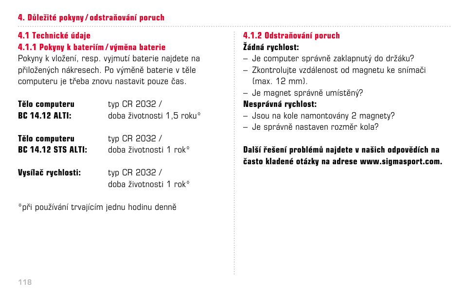 SIGMA BC 14.12 STS ALTI User Manual | Page 118 / 148