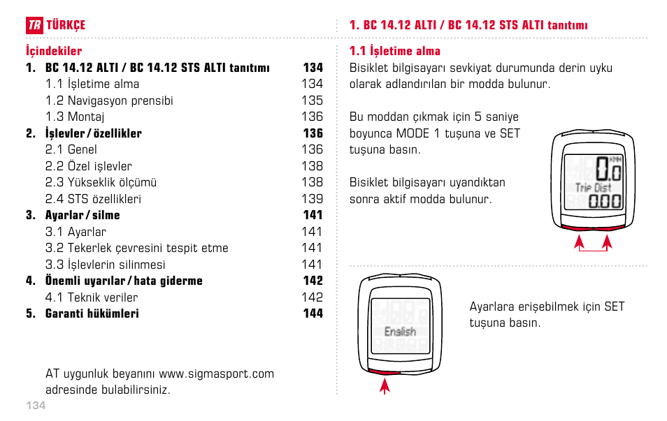 SIGMA BC 14.12 STS ALTI User Manual | Page 134 / 148