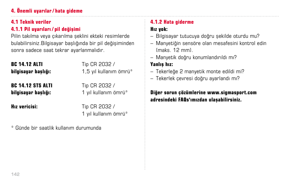 SIGMA BC 14.12 STS ALTI User Manual | Page 142 / 148