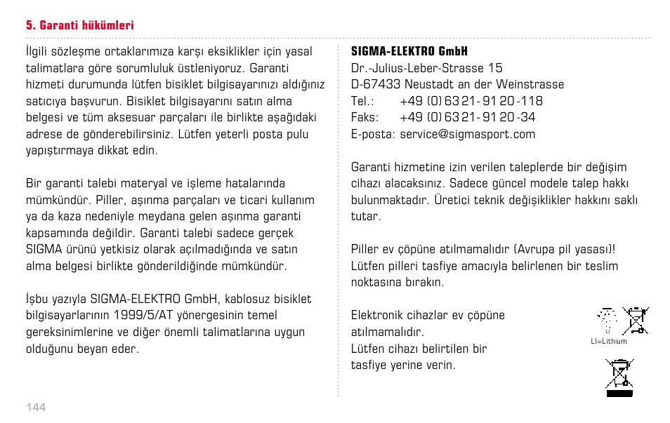 SIGMA BC 14.12 STS ALTI User Manual | Page 144 / 148