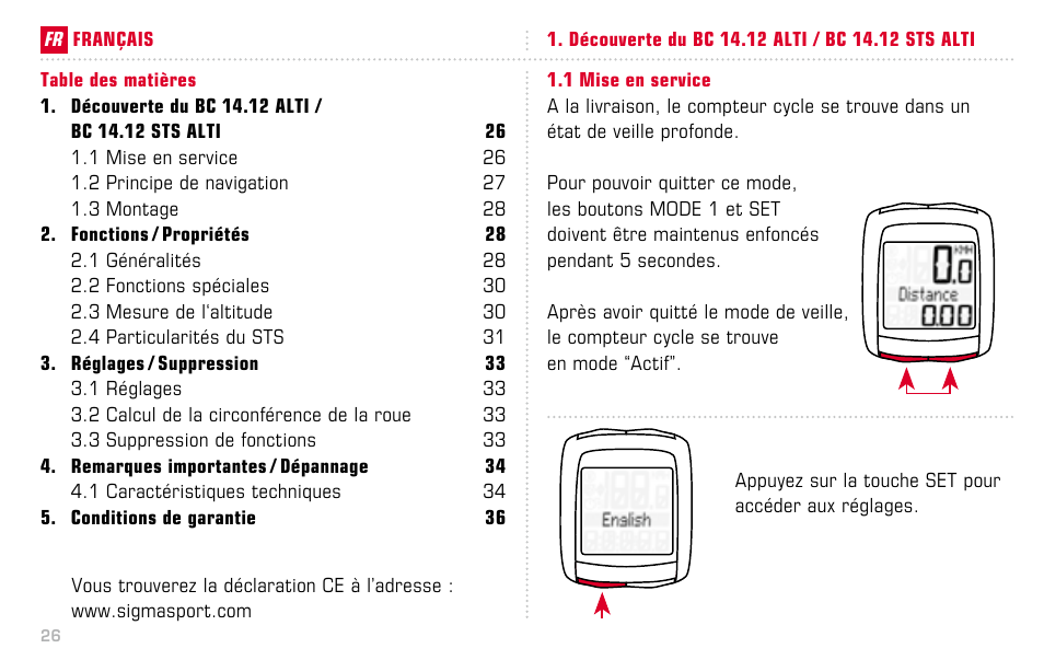 SIGMA BC 14.12 STS ALTI User Manual | Page 26 / 148