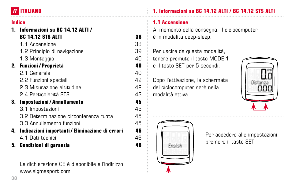 SIGMA BC 14.12 STS ALTI User Manual | Page 38 / 148