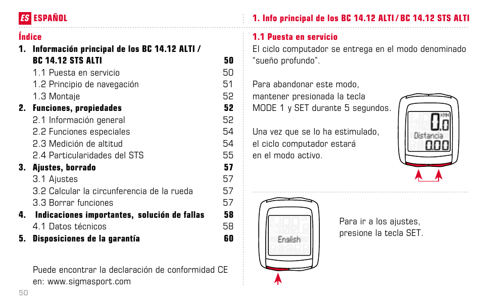 SIGMA BC 14.12 STS ALTI User Manual | Page 50 / 148