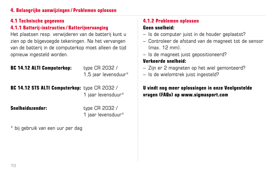SIGMA BC 14.12 STS ALTI User Manual | Page 70 / 148