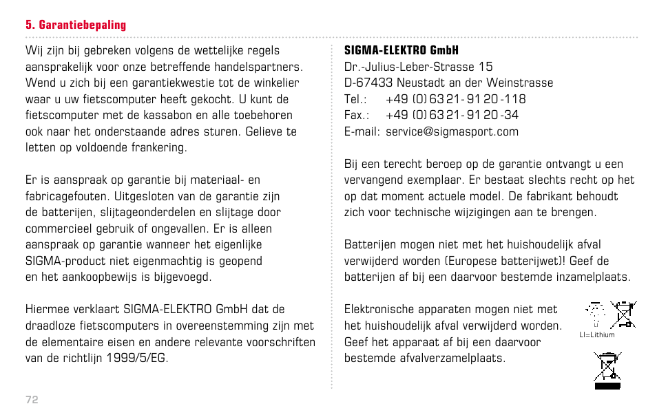 SIGMA BC 14.12 STS ALTI User Manual | Page 72 / 148