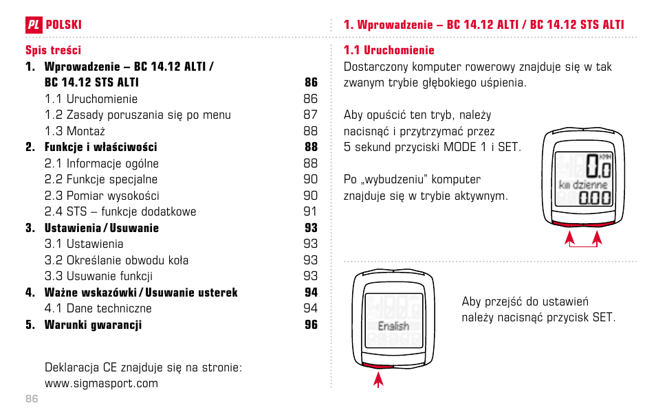 SIGMA BC 14.12 STS ALTI User Manual | Page 86 / 148