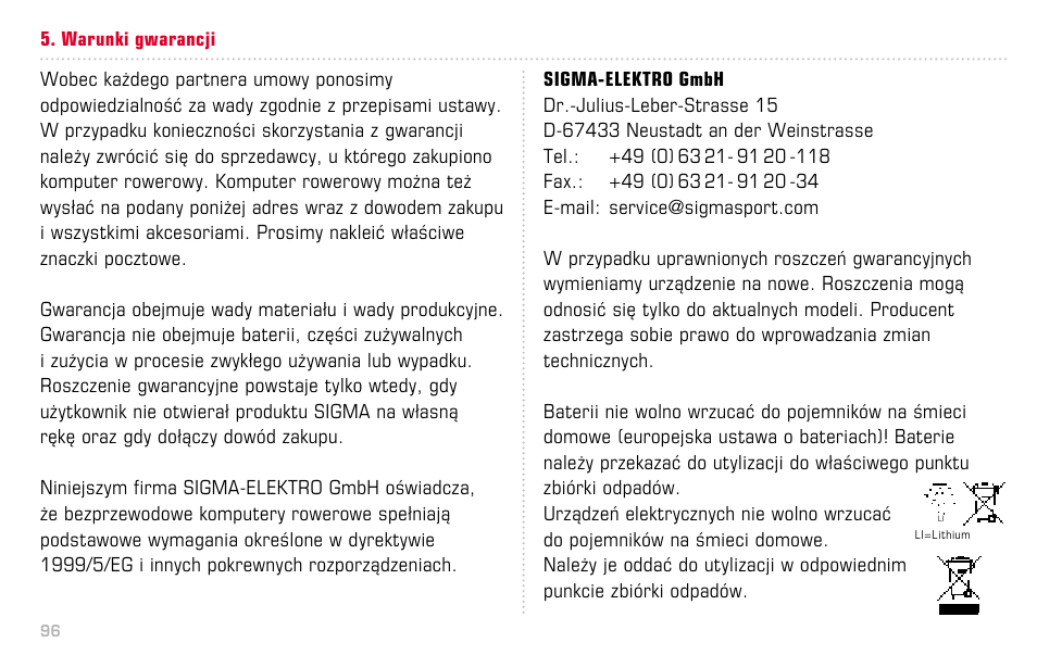 SIGMA BC 14.12 STS ALTI User Manual | Page 96 / 148