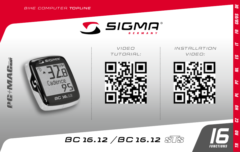 SIGMA BC 16.12 STS User Manual | 124 pages