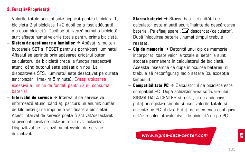 SIGMA BC 16.12 STS User Manual | Page 105 / 124
