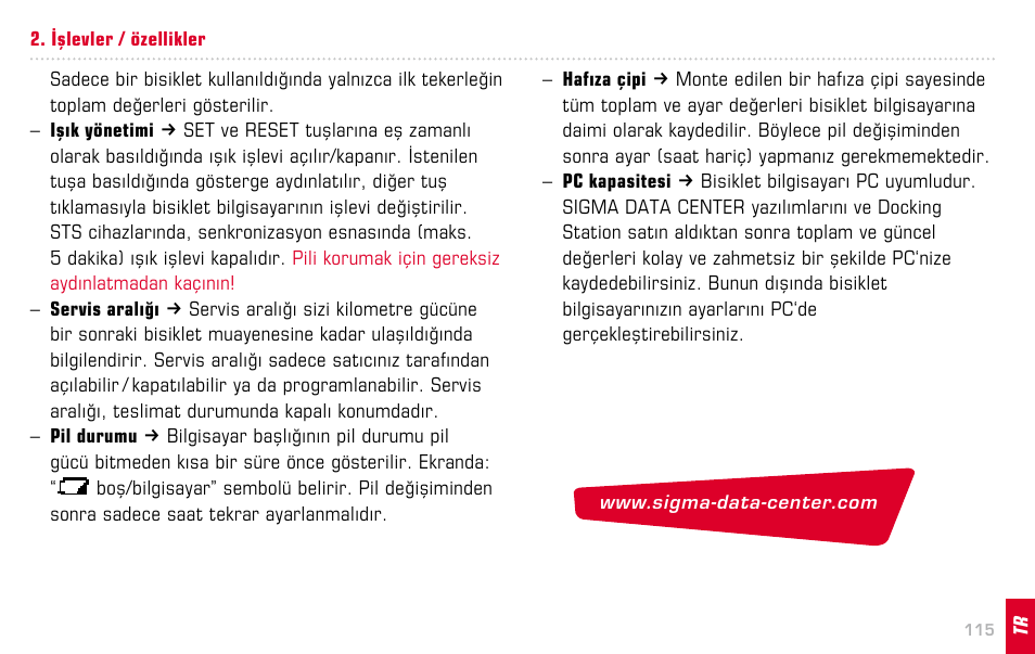 SIGMA BC 16.12 STS User Manual | Page 115 / 124