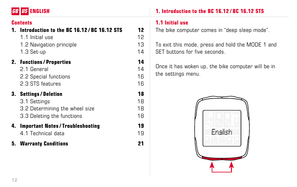 SIGMA BC 16.12 STS User Manual | Page 12 / 124