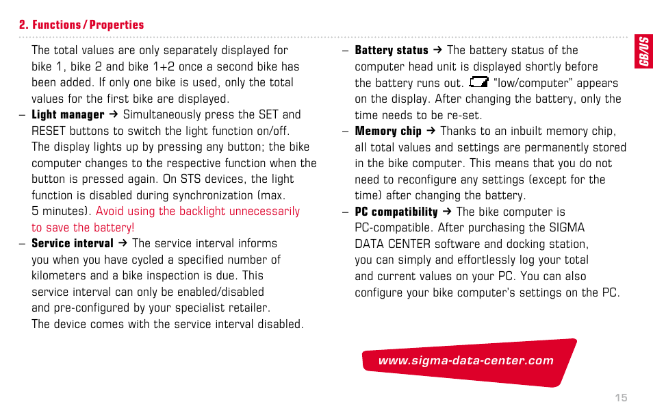 SIGMA BC 16.12 STS User Manual | Page 15 / 124