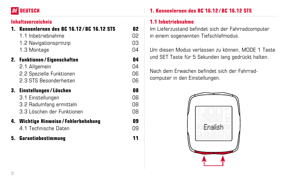 SIGMA BC 16.12 STS User Manual | Page 2 / 124