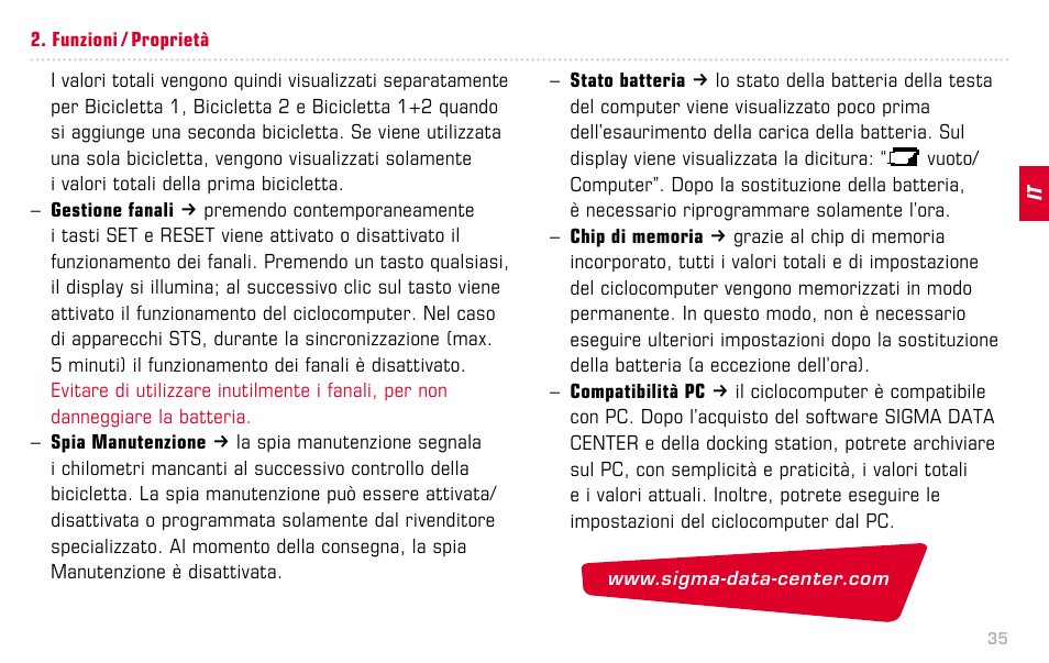 SIGMA BC 16.12 STS User Manual | Page 35 / 124