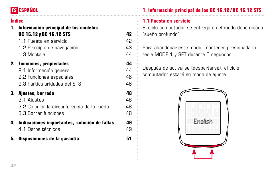 SIGMA BC 16.12 STS User Manual | Page 42 / 124