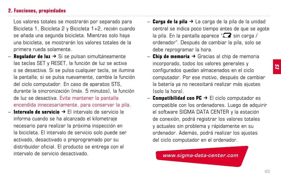 SIGMA BC 16.12 STS User Manual | Page 45 / 124