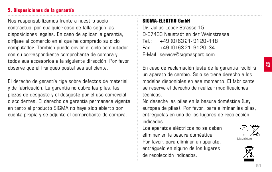 SIGMA BC 16.12 STS User Manual | Page 51 / 124