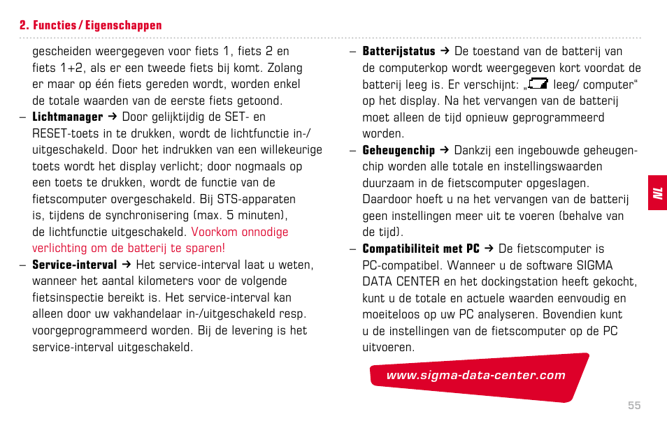 SIGMA BC 16.12 STS User Manual | Page 55 / 124