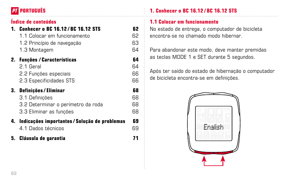 SIGMA BC 16.12 STS User Manual | Page 62 / 124