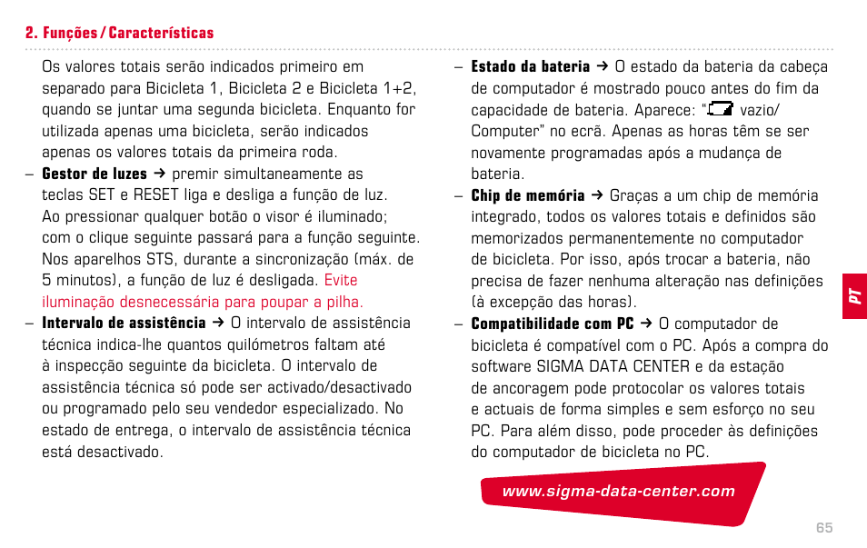 SIGMA BC 16.12 STS User Manual | Page 65 / 124