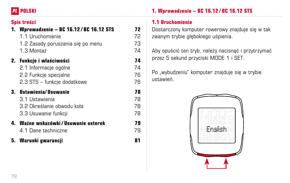 SIGMA BC 16.12 STS User Manual | Page 72 / 124
