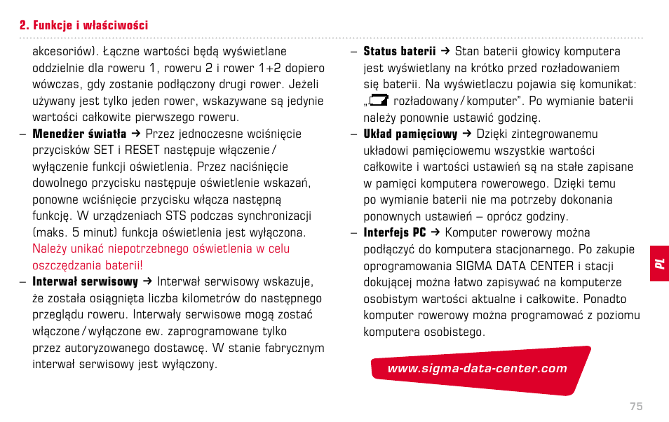 SIGMA BC 16.12 STS User Manual | Page 75 / 124